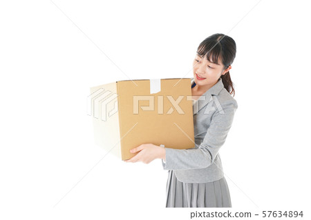 年輕的商界女人攜帶行李 年輕的商界女人攜帶行李 57634894