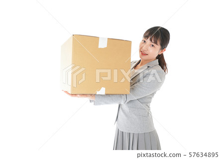 年輕的商界女人攜帶行李 年輕的商界女人攜帶行李 57634895