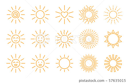 Sun icon set 57635015