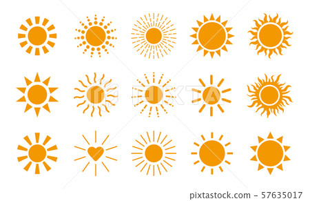 Sun icon set 57635017