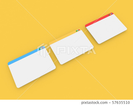 Mockup of internet web site interface on a yellow 57635510
