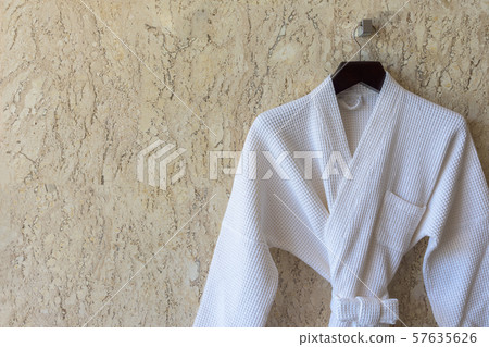 Bathrobe hanging on the wall Bathrobe hanging on the wall 57635626