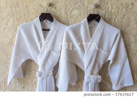 Bathrobe hanging on the wall Bathrobe hanging on the wall 57635627