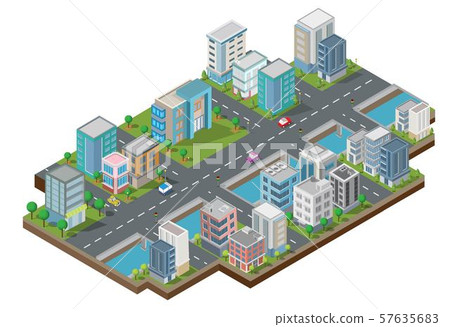 Isometric Building vector. They are on Yard with road and trees.smart city and public park.building 3d,cars,capital , Vector office and metropolis concept. Isometric Building vector. They are on Yard with road and trees.smart city and public park.building 3d,cars,capital , Vector office and metropolis concept. 57635683