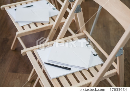art school blank mockup paper sketchboards chairs art school blank mockup paper sketchboards chairs 57635684