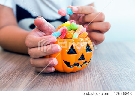 Happy Halloween day. Sweet candy for kid  57636848