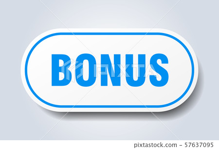 bonus sign. bonus rounded blue sticker. bonus-插圖素材 [57637095] - PIXTA圖庫