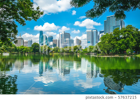 scenery of Lumphini Park at Bangkok, Thailand 57637215