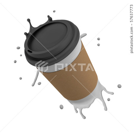 3d rendering of paper coffee cup splashing isolated on white background 3d rendering of paper coffee cup splashing isolated on white background 57637773