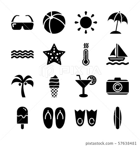 summer solid icons 57638481
