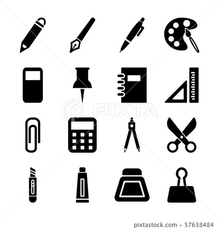 stationery solid icons 57638484