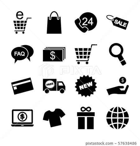 shopping solid icons 57638486