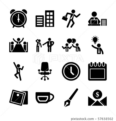 office life solid icons 57638502