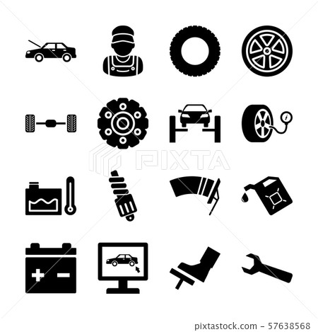 car service solid icons 57638568
