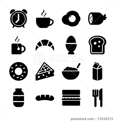 breakfast solid icons 57638572