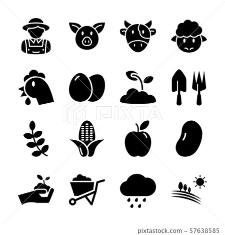 agriculture solid icons agriculture solid icons 57638585