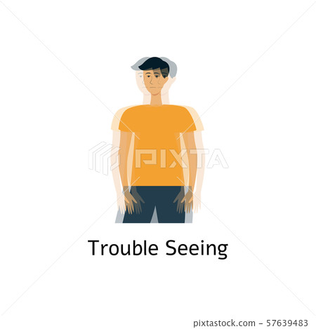 Trouble seeing, a symptom of a stroke of a man, human health. 57639483