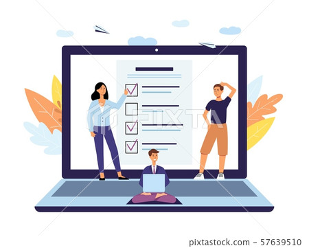 Online survey, poll and checklist form concept...-插圖素材 [57639510] - PIXTA圖庫
