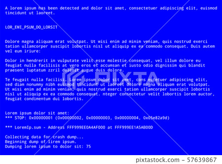 Blue screen with operating system error message - Stock Illustration ...