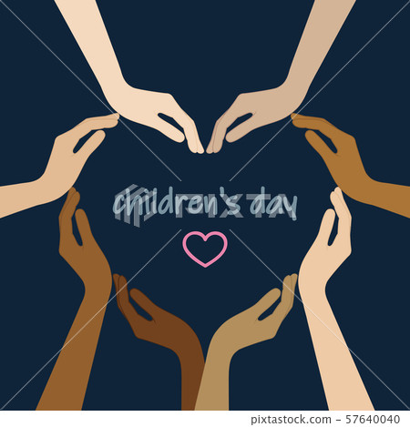 human hands with different skin colors form a... - Stock Illustration ...
