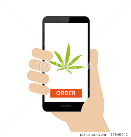 person ordered cannabis online via smartphone person ordered cannabis online via smartphone 57640042