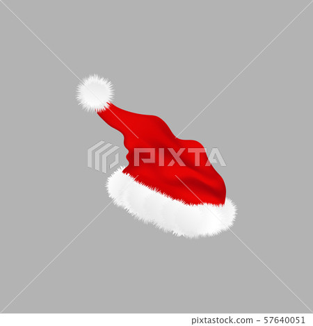 Cartoon Christmas Santa Claus red hat vector illustration isolated on background. 57640051