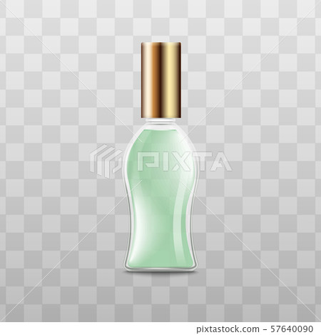 Perfume cosmetic light green bottle vector illustration realistic mockup isolated. 57640090