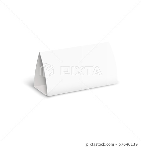 Tent card brochure mockup - blank isolated paper stand with realistic shadow Tent card brochure mockup - blank isolated paper stand with realistic shadow 57640139