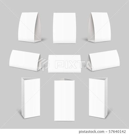 Tent card paper brochure mockup set - realistic blank advertising template Tent card paper brochure mockup set - realistic blank advertising template 57640142