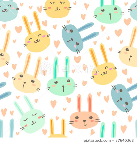 Cute bunny seamless pattern background. Vector illustration. Cute bunny seamless pattern background. Vector illustration. 57640368