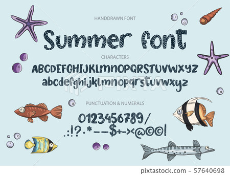 Hand drawn vector font. 57640698