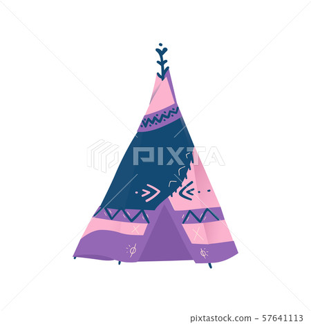 Traditional wigwam, teepee or tipi of american indian. 57641113