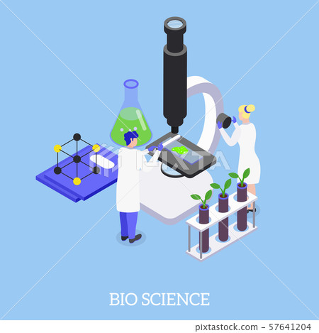 GMO Bio Science Isometric Background  57641204