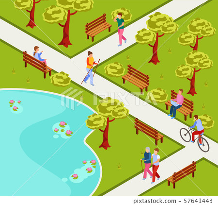 People in City Park Composition  57641443