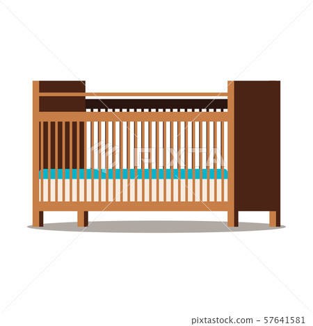 wood and white cot