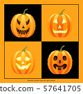 Halloween pumpkin head set, light and dark 57641705