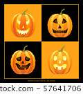 Halloween pumpkin head set, light and dark 57641706