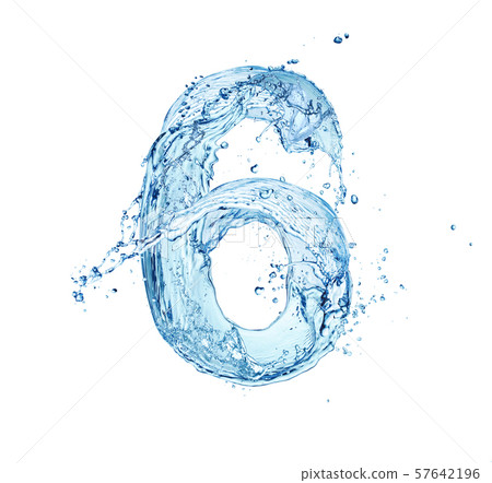 water digit 6 water digit 6 57642196