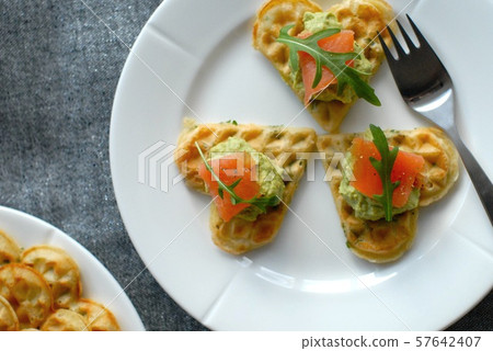 Northern Europe Norway Waffle Avocado Smoked Salmon Northern Europe Norway Waffle Avocado Smoked Salmon 57642407