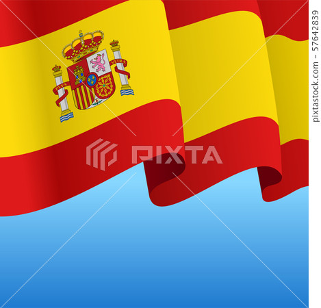 Spanish flag wavy abstract background. Vector illustration. Spanish flag wavy abstract background. Vector illustration. 57642839