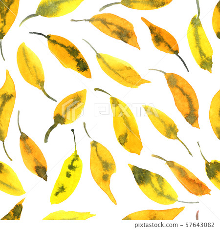 Foliate watercolor pattern 57643082