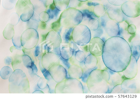 Blue bubble hand painted watercolor background 57643129