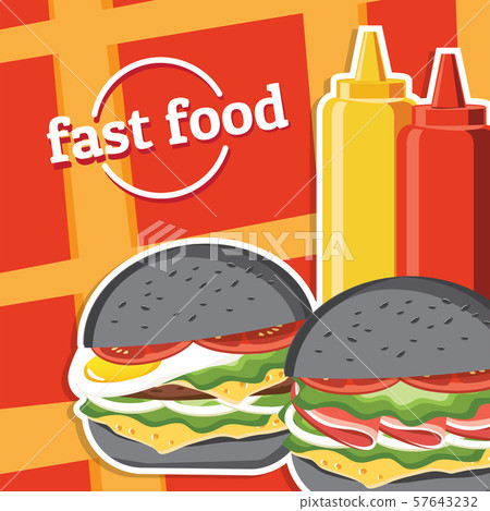 Fast food hamburger, tasty set fast food vector Fast food hamburger, tasty set fast food vector 57643232