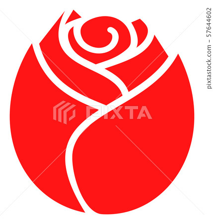 Vector Flat Rose Button Icon - Stock Illustration [57644602] - PIXTA
