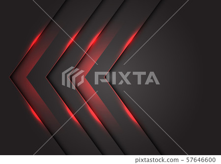 Abstract red light 3D arrow direction on dark...-插圖素材 [57646600] - PIXTA圖庫