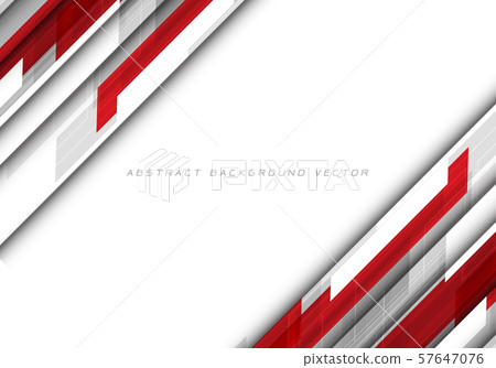 Abstract red grey polygon on white blank space 57647076