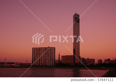 千葉港口塔晚上視圖 千葉港口塔晚上視圖 57647111