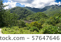 與韓國傳統房子的山和天空風景 57647646