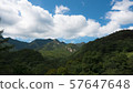 與雲彩的山風景在藍天 57647648