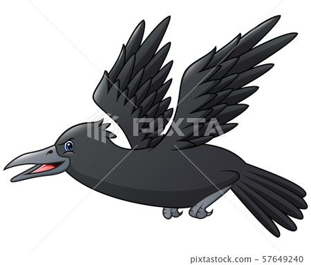 Cartoon crow isolated on white background 57649240